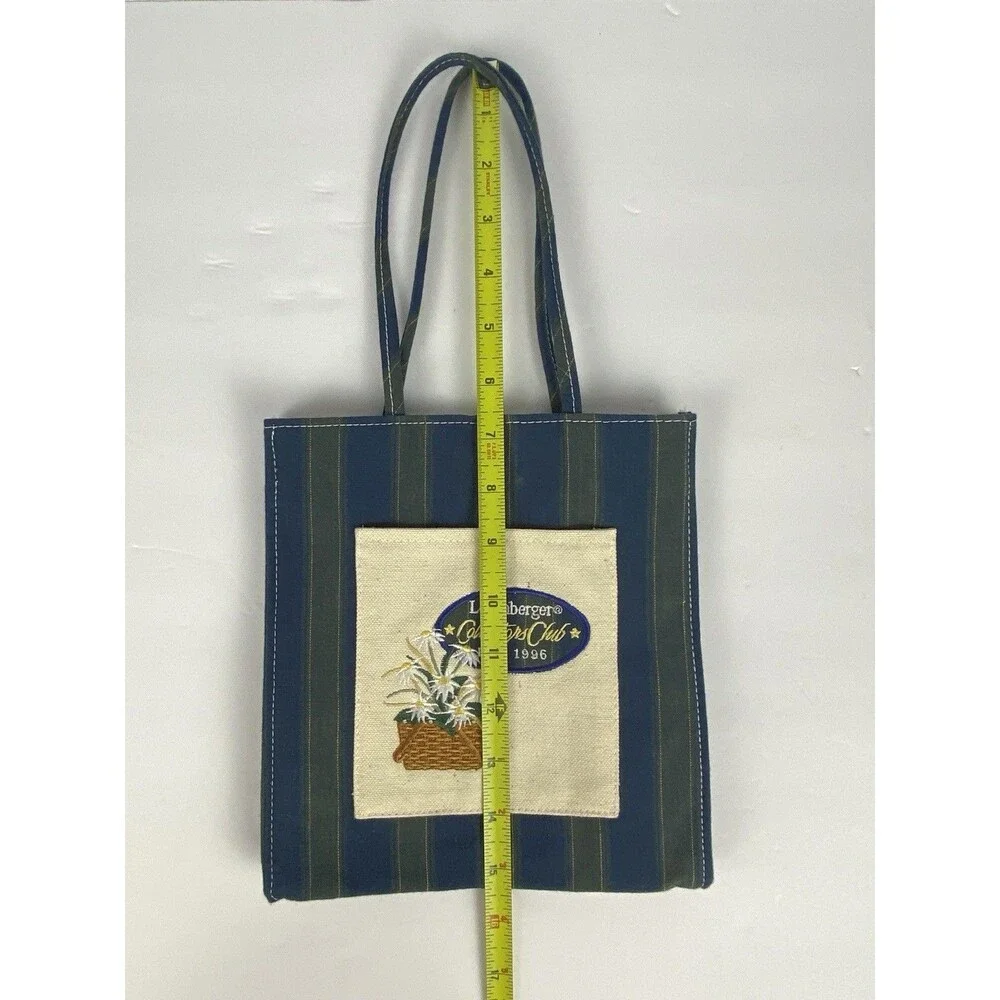 VINTAGE Longaberger Collectors Club 1996 Tote Bag Embroidered Pocket Homestead